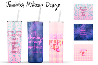 Make Up Tumbler | Makeup 20 oz Tumbler | Lipstick Wrap Design