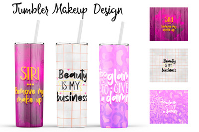 Make Up Tumbler | Makeup 20 oz Tumbler | Lipstick Wrap Design