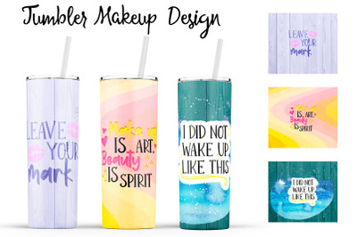 Make Up Tumbler | Makeup 20 oz Tumbler | Lipstick Wrap Design