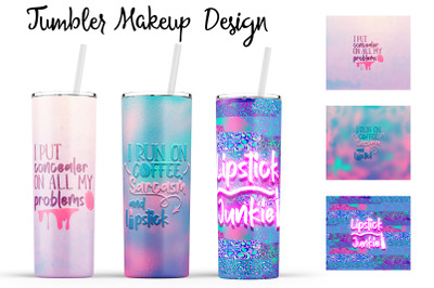 Make Up Tumbler | Makeup 20 oz Tumbler | Lipstick Wrap Design