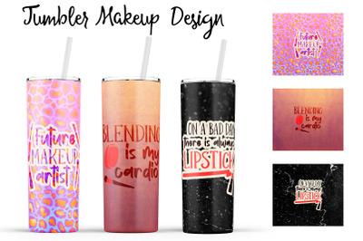 Make Up Tumbler | Makeup 20 oz Tumbler | Lipstick Wrap Design