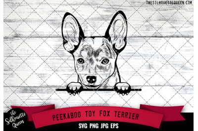 Toy Fox Terrier Peek A Boo | Peekaboo | Peeking Dog Face SVG