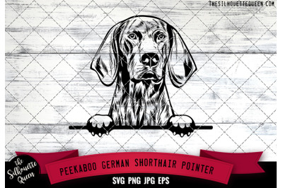 German Shorthair Pointer Peek A Boo | Peekaboo | Peeking Dog Face SVG
