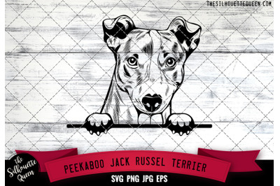 Jack Russel Terrier Peek A Boo | Peekaboo | Peeking Dog Face SVG