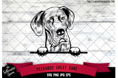 Great Dane Peek A Boo | Peekaboo | Peeking Dog Face SVG for Glowforge