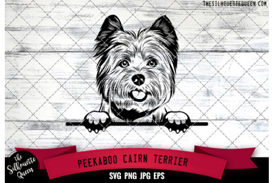 Cairn Terrier Peek A Boo | Peekaboo | Peeking Dog Face SVG