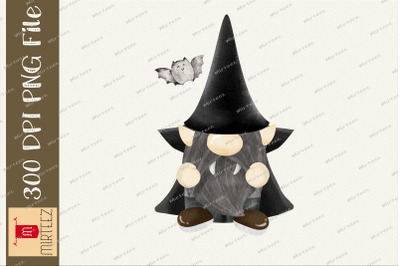 Dracula Vampire Gnome Halloween Clipart