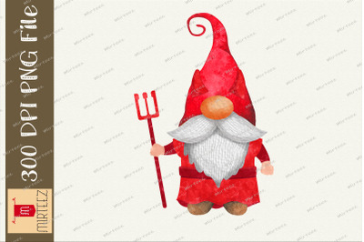 Devil Gnome Halloween Clipart