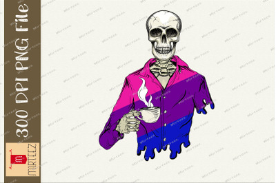 Skeleton Drinking Coffee LGBT Q Design