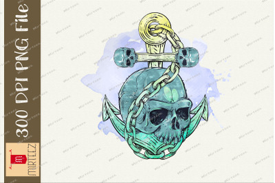 Anchor And Skull Boat Skeleton Halloween