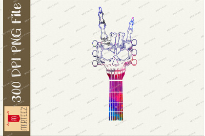 Rock On Guitar Neck Skeleton Hand Design