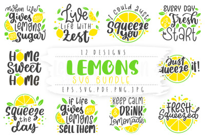 Lemons Quotes SVG Bundle