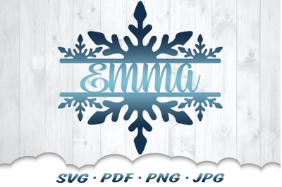 Monogram Snowflake SVG | Winter Svg Files