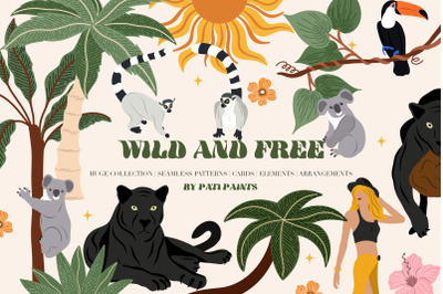 Wild and Free Jungle Collection - Palm Tree - Black Wild Panther