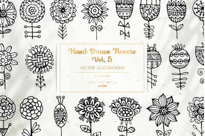 Hand Drawn Flowers Vol. 5