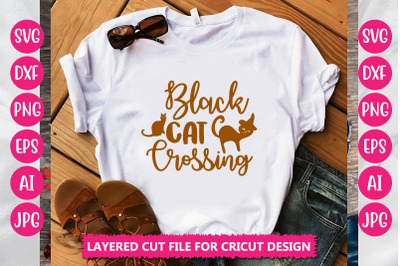 Black Cat Crossing SVG CUT FILE