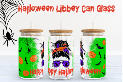 Halloween libbey can glass | Halloween messy bun