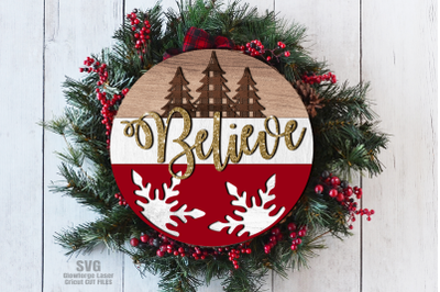Believe Christmas SVG | Christmas Sign Laser Cut Files