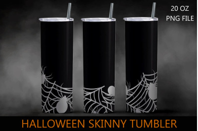 Halloween tumbler, 20oz skinny tumbler wrap with spider web