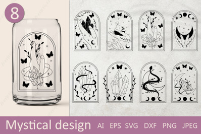 Mystical bundle svg, Libbey glass wrap, Witchy hands and moon
