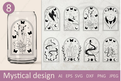 Mystical bundle svg&2C; Libbey glass wrap&2C; Witchy hands and moon