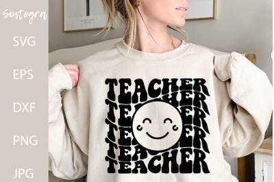Teacher SVG Cut File With Smiley Face
