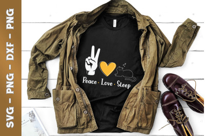 Peace Love Sleep Retro Vintage