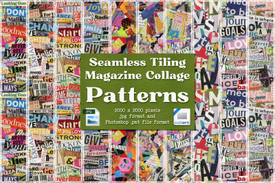 Seamless Tiling Magazine Collage Patterns