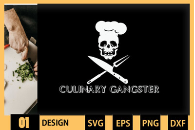 Culinary Gangster Cool Skull