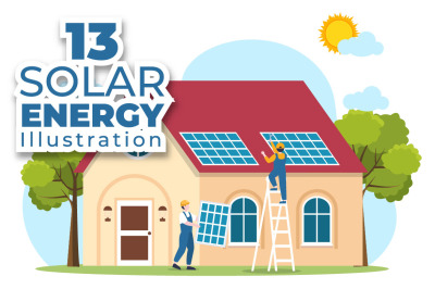 13 Solar Energy Installation Illustration