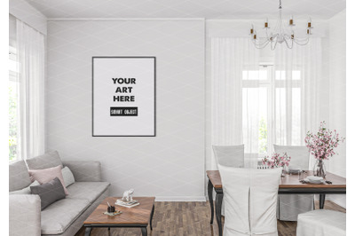 Interior scene artwork background frame mockup