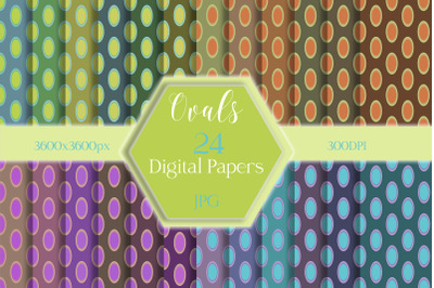 Ovals seamless patterns, digital papers. Abstract background