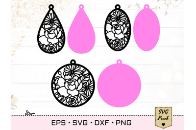Floral Earrings SVG
