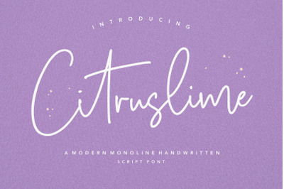 Citruslime Modern Monoline Handwritten Script Font