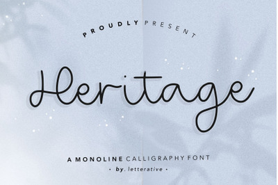 Heritage Monoline Calligraphy Font