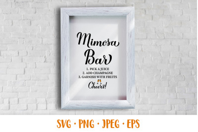 Mimosa Bar SVG. Wedding bar sign. Party decorations