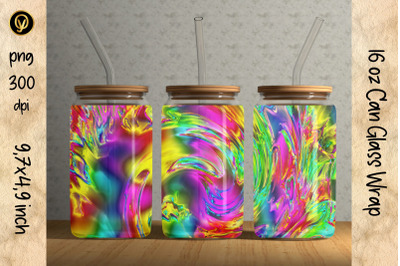 16oz Glass Can Sublimation Wrap Design.Abstract Can Glass Sublimation