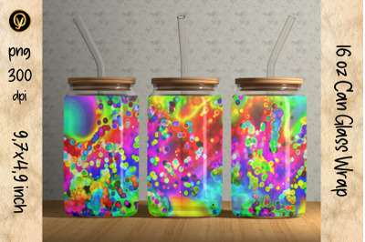 16oz Glass Can Sublimation Wrap Design.Abstract Can Glass Sublimation