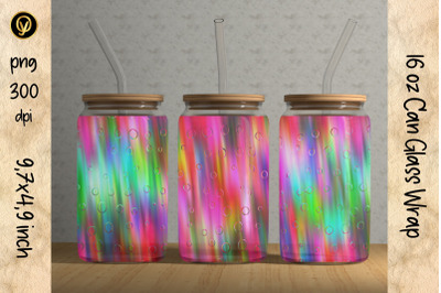 16oz Glass Can Sublimation Wrap Design.Abstract  Holographic Can Glass