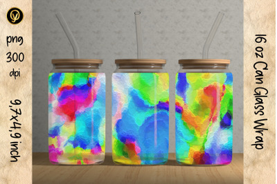 16oz Glass Can Sublimation Wrap Design.Abstract Can Glass
