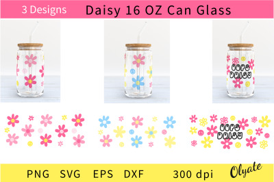 Daisy Libbey Can Glass Wrap. Hippie Can Glass Wrap SVG