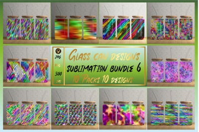 16oz Glass Can Sublimation Desing Bundle 6,Glass Can Wrap Png Template