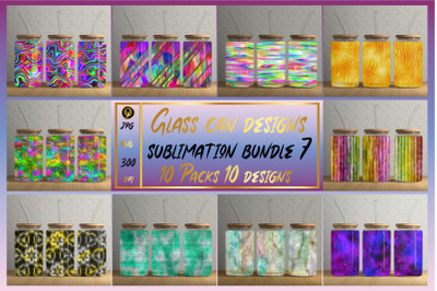 16oz Glass Can Sublimation Desing Bundle 7,Glass Can Wrap Png Template