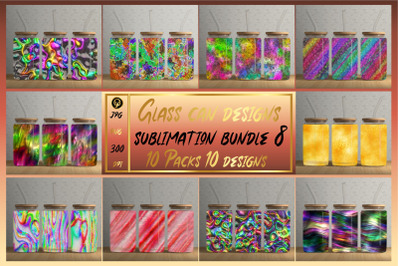 16oz Glass Can Sublimation Desing Bundle 8,Glass Can Wrap Png Template