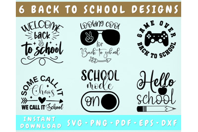 Back To School SVG Bundle, 6 Designs, Hello School SVG, School Mode On