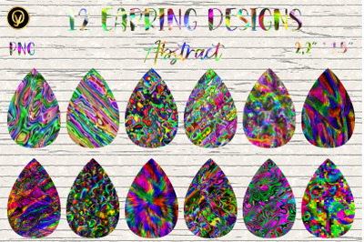 Earring Sublimation Bundle 3.Abstract Teardrop Earring Sublimation Png