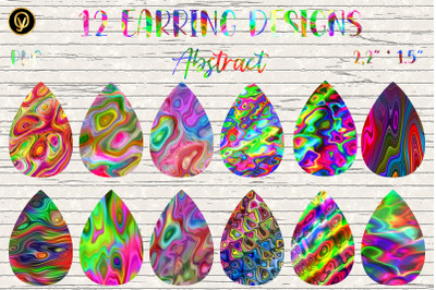 Earring Sublimation Bundle 4.Abstract Teardrop Earring Sublimation Png