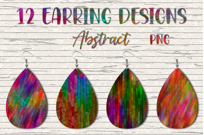 Earring Sublimation Bundle 10.Abstract Teardrop Earring Sublimation Pn