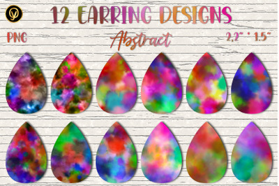 Earring Sublimation Bundle 11.Abstract Teardrop Earring Sublimation Pn