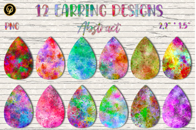 Earring Sublimation Bundle 13.Abstract Teardrop Earring Sublimation